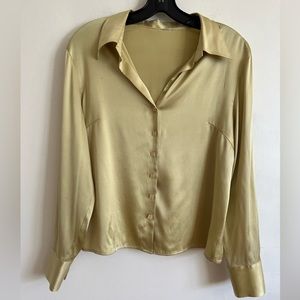 Vintage Cropped Women’s Blouse with Square Buttons